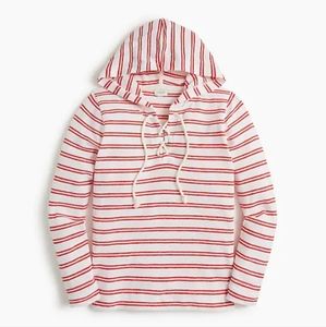 J. Crew Red and White Striped Hoodie